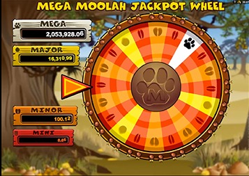mega moolah jackpot wheel screenshot