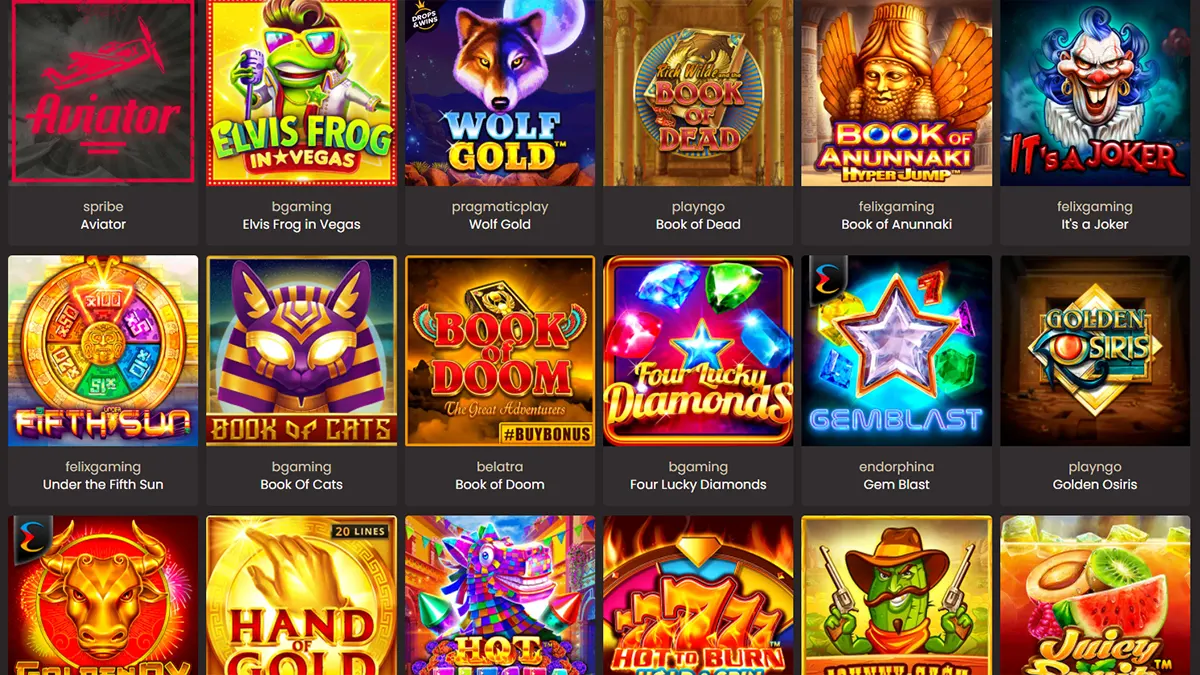 National Casino game selection