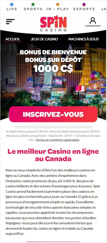 Spin Casino Mobile App